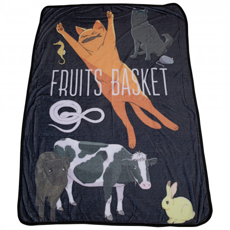 Fruits Basket Animal Forms Symbol Throw Blanket